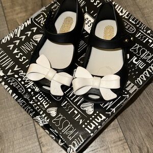 Melissa Kids Black and White Bow Shoes